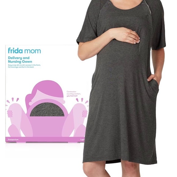 Frida Mom Other - Frida Mom Gray Delivery and Nursing Gown